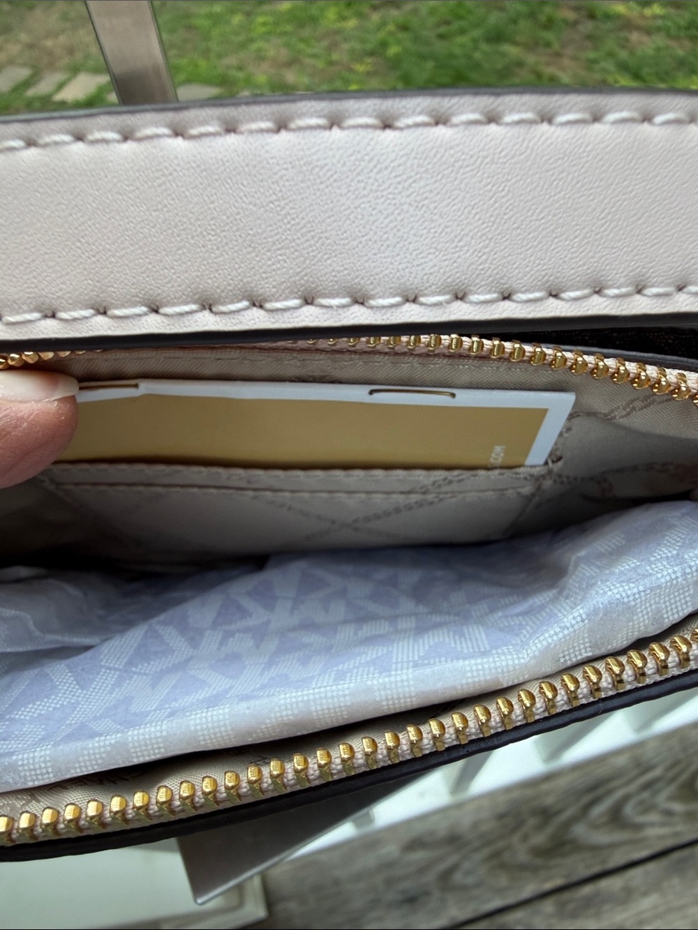 Michael Kors Brown Logo Crossbody with Light Taupe Strap NWT - Picture 9 of 17